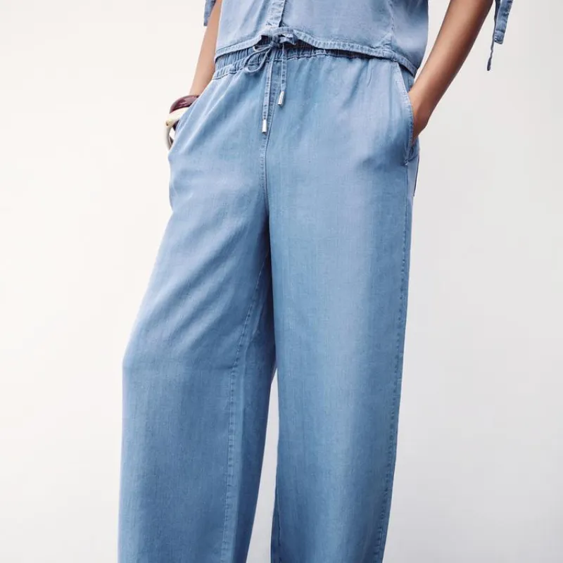 Pantalón ancho cintura elástica