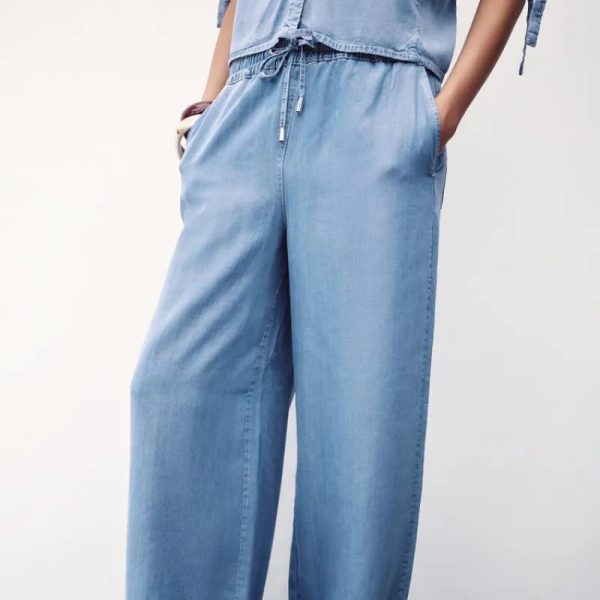 Pantalón ancho cintura elástica