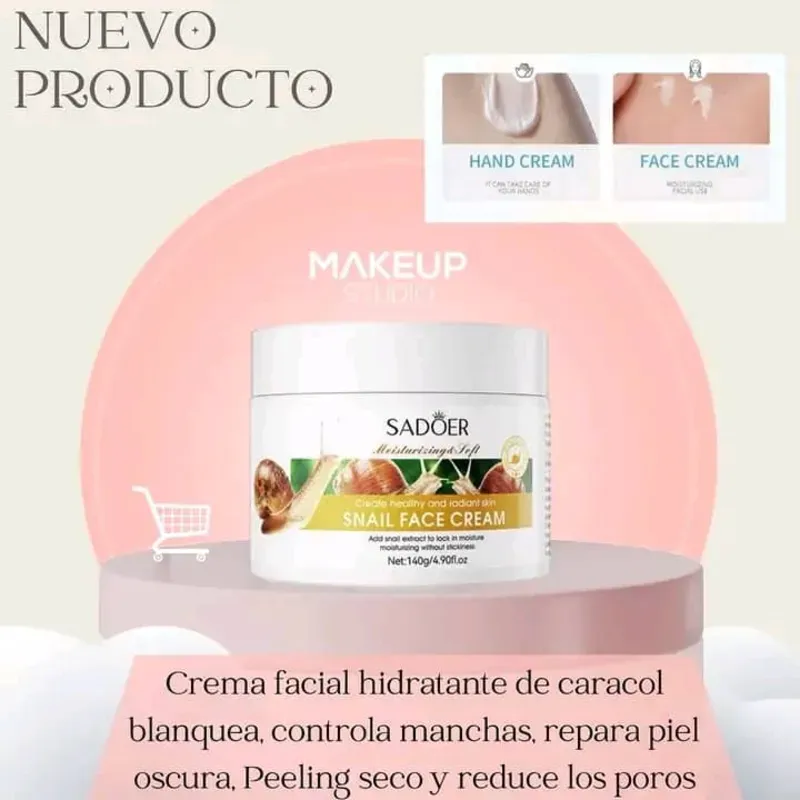 Crema facial hidratante de caracol