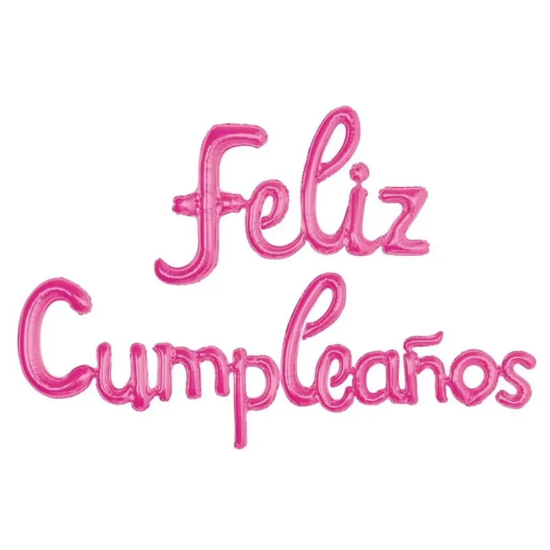 Cartel de feliz cumpleaños inflable rosado claro