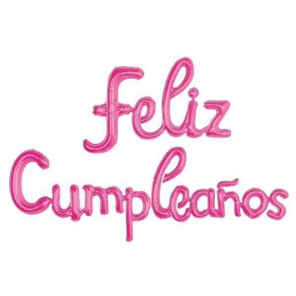 Cartel de feliz cumpleaños inflable rosado claro