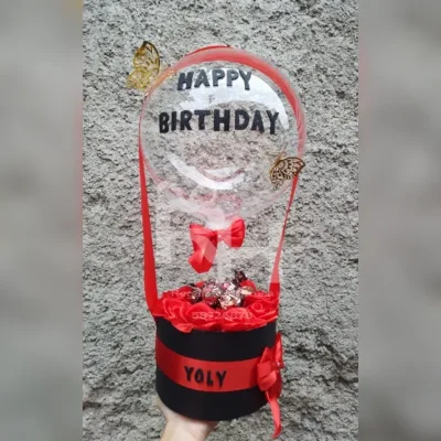 Burbuja de rosas y bombones