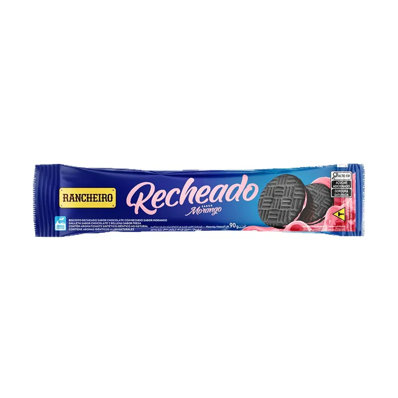 Galleta Rancheiro Recheado sabor morango.