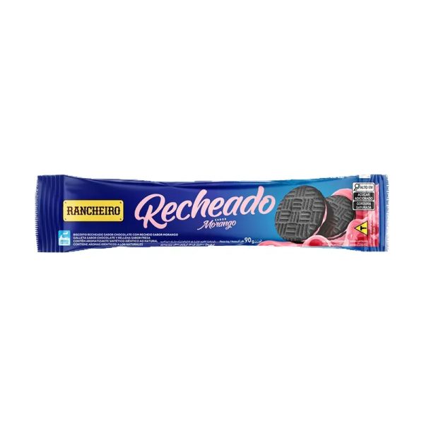 Galleta Rancheiro Recheado sabor morango.