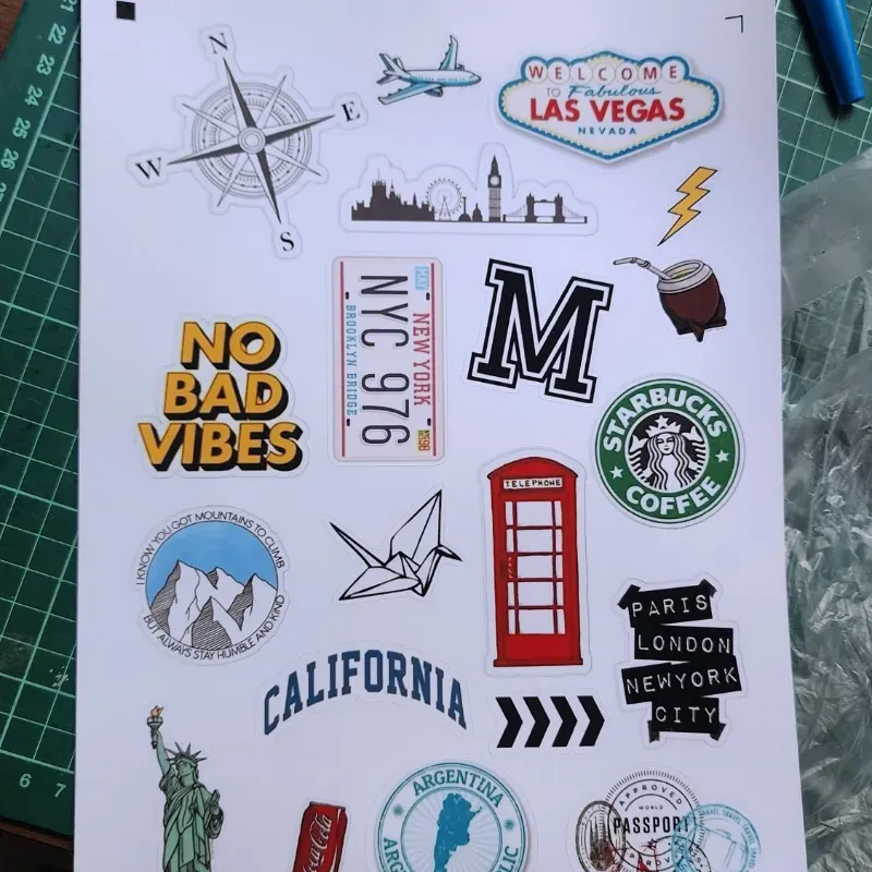 Stikers pegatinas en papel fotográfico