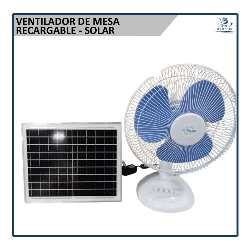 Ventilador solar recargable de Mesa