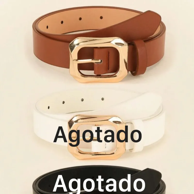 Cinturón Marrón con Hebilla Dorada