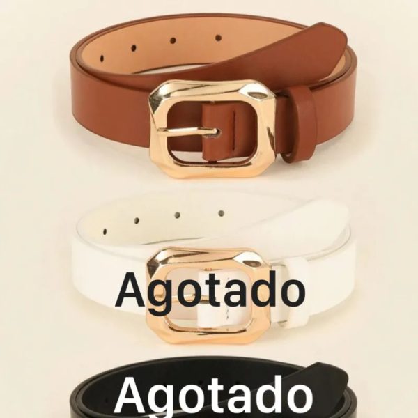 Cinturón Marrón con Hebilla Dorada