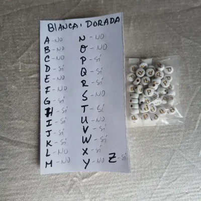 CONSONANTES - Sueltas cuenta blanca letra dorada