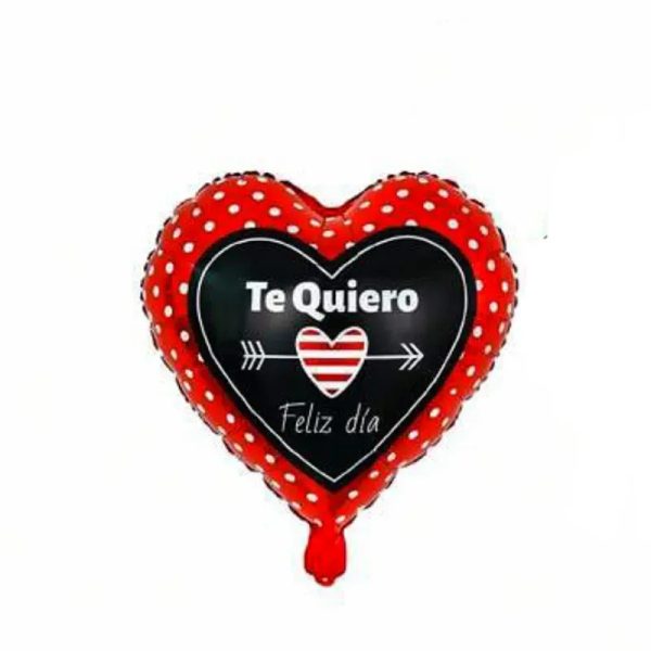 Globo de corazón con diseño de 18" 01