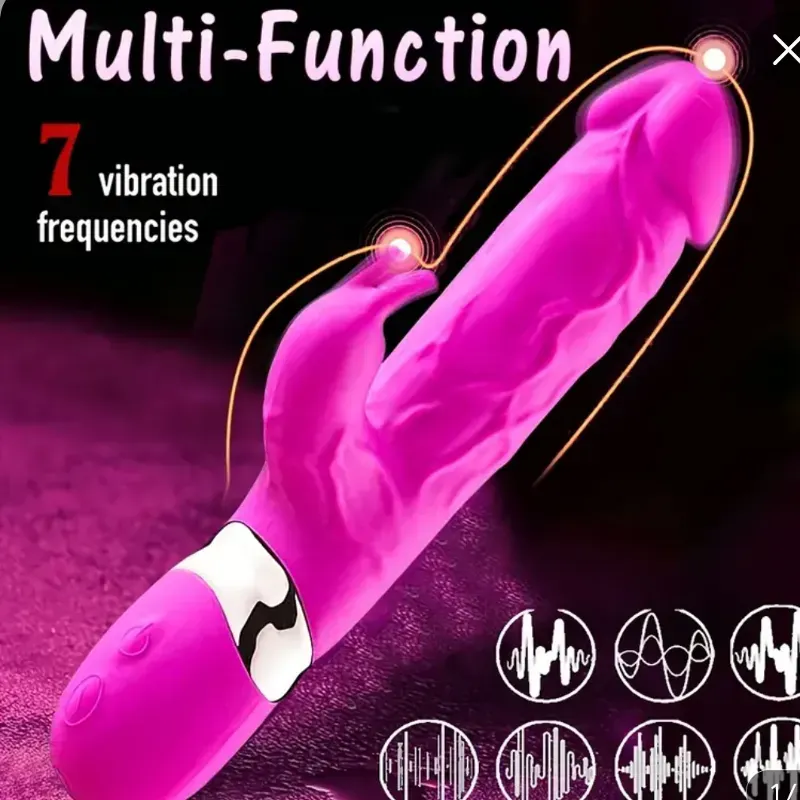Dildo Vibrador 2 en 1 multifunción  estilo "conejito"