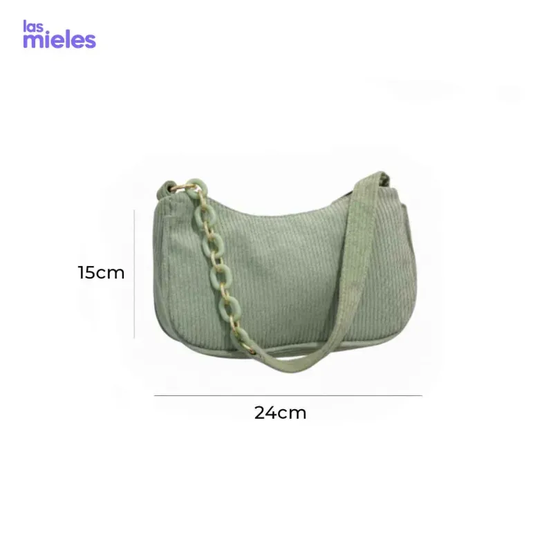 Bolso verde con cadena