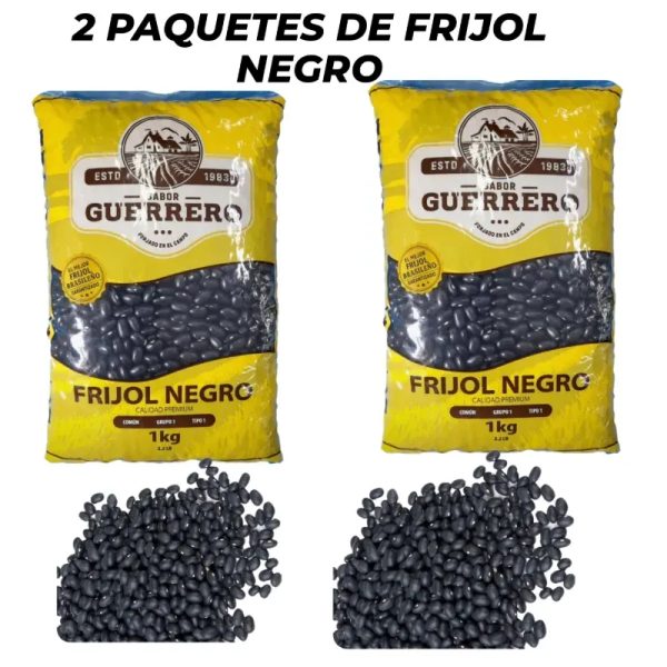2 PAQUETES DE FRIJOL NEGRO(1KG+1KG) 