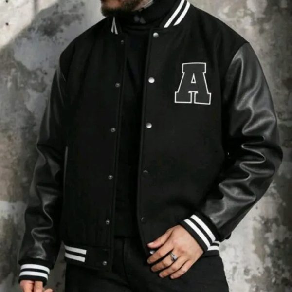 Chaqueta universitaria negra