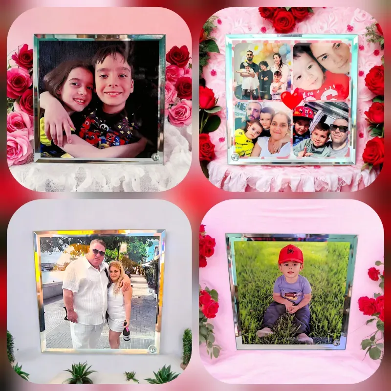 Cuadro de cristal con bordes espejo