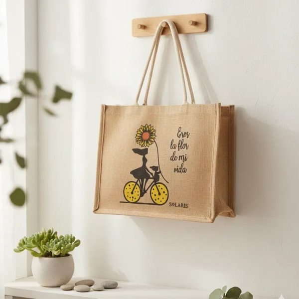 Bolso de yute flor de mi vida