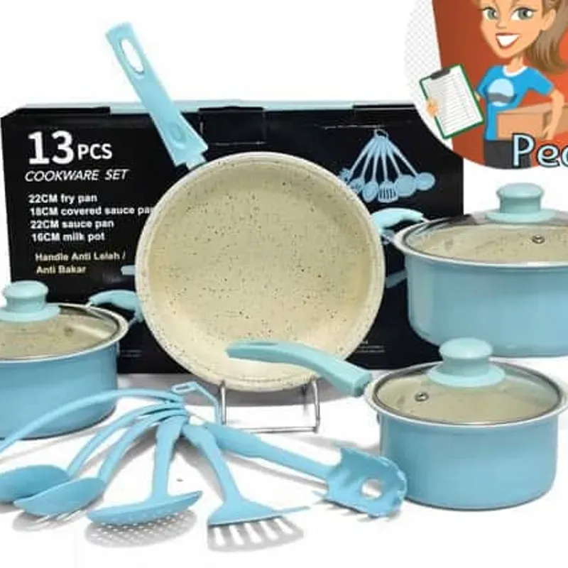 Juego de cazuelas y sartenes de 13 piezas para TODO tipo de cocina