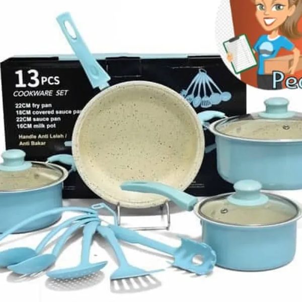 Juego de cazuelas y sartenes de 13 piezas para TODO tipo de cocina