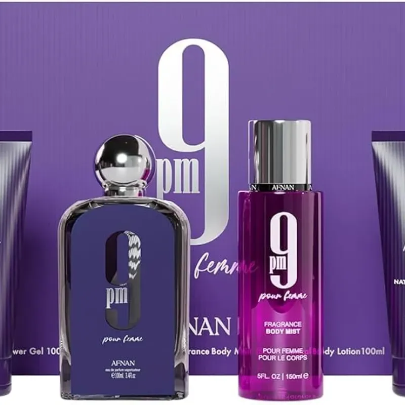 9PM Pour Femme Eau de Parfum Gift Set 100 ml   3-4 f oz Para Mujer de Afnan