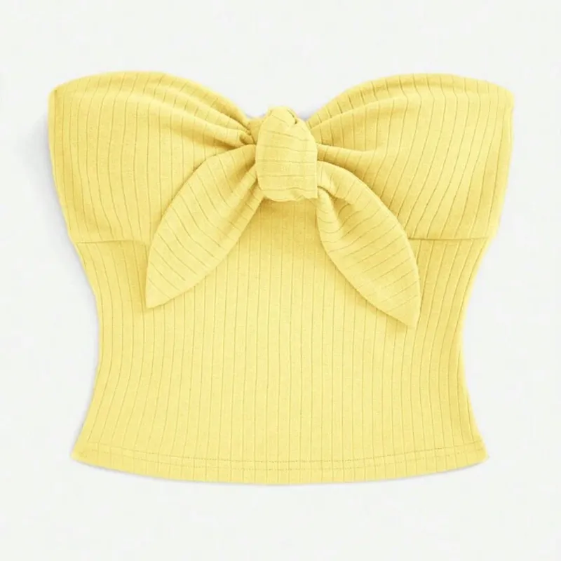 Top corto amarillo