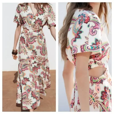 Vestido Zara midi estampado