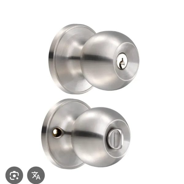Picaporte p/ baño, plateado (36POP)