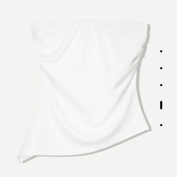 Top blanco strapless pico
