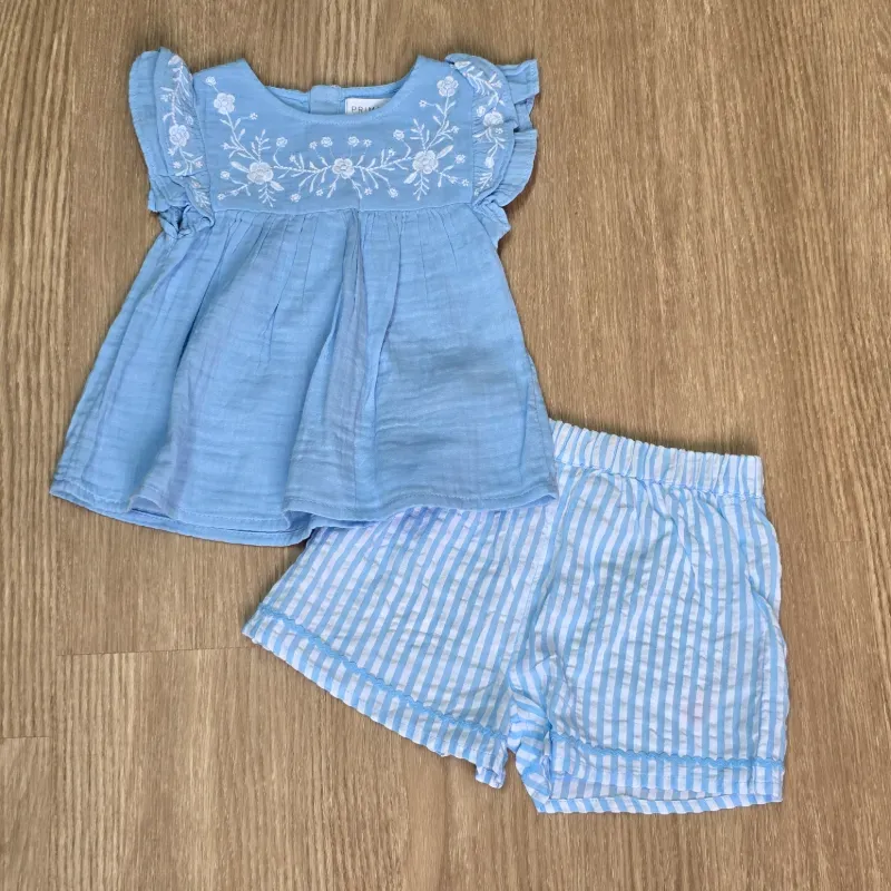 Conjunto azul con bordados