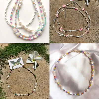 Collar con perlas irregulares 