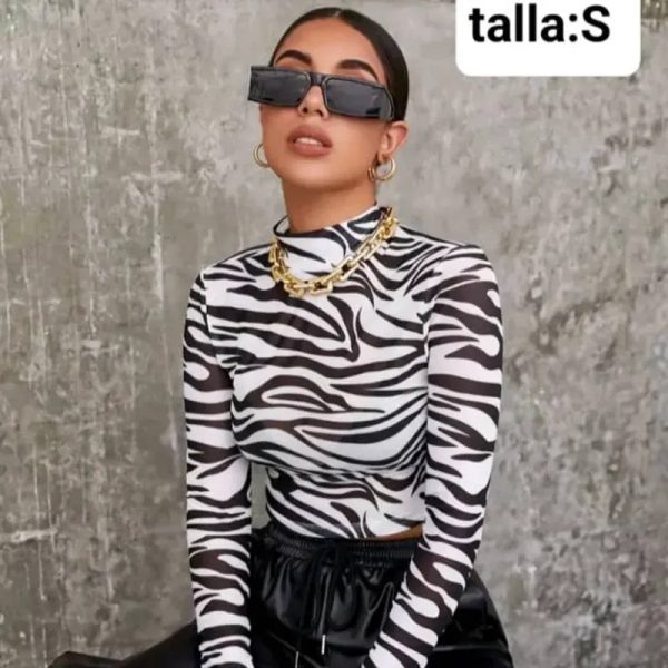 Blusa de malla mangas largas de sebra