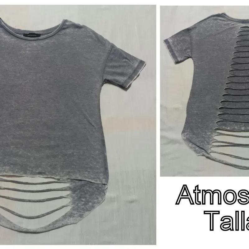 Pulover gris abierto atrás,