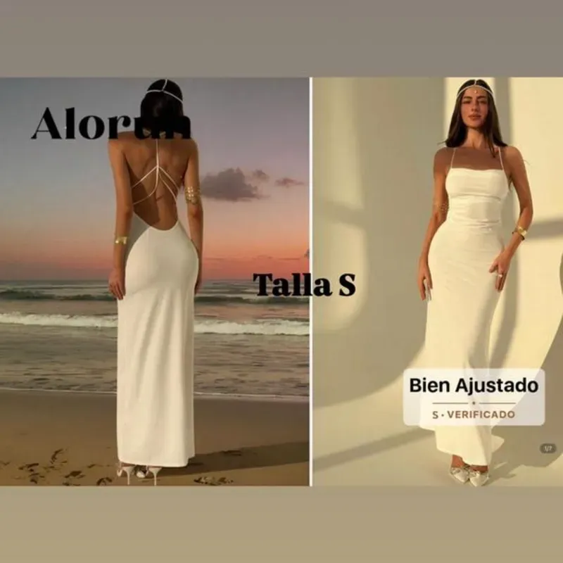 Vestido largo elegante con abertura en la espalda