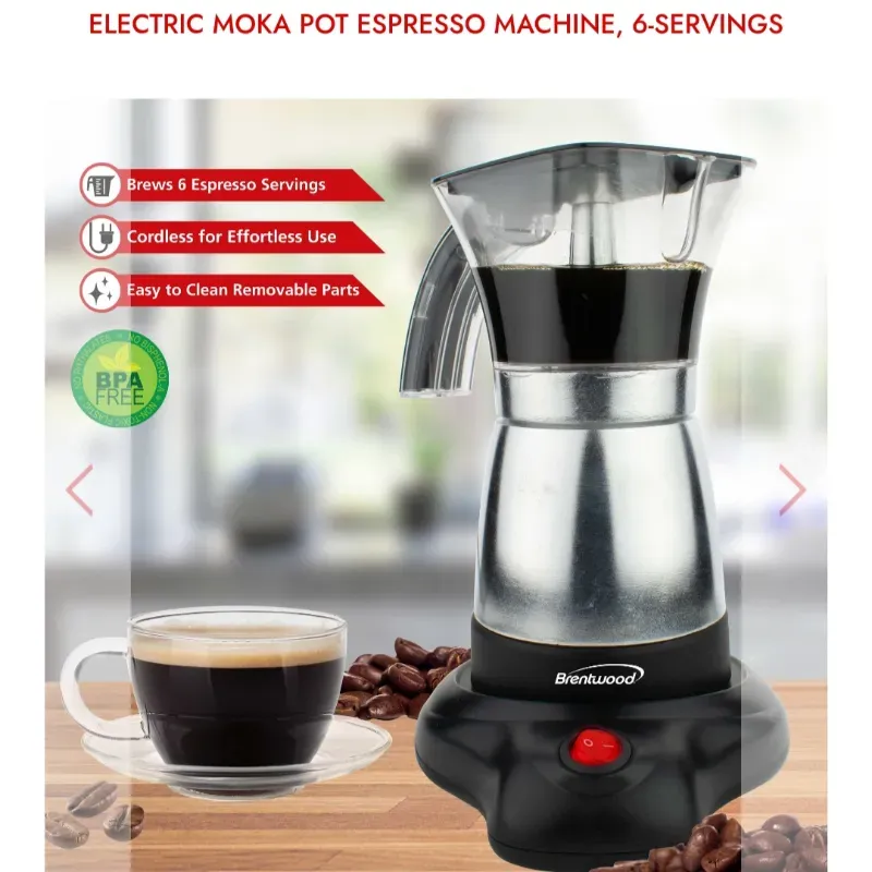 Cafetera eléctrica plateada