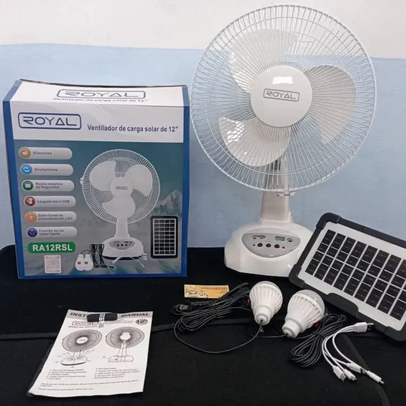 Ventilador recargable 12¨ marca Royal