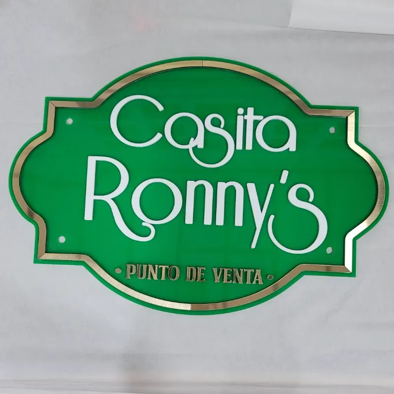 Cartel acrílico vinilo y pvc