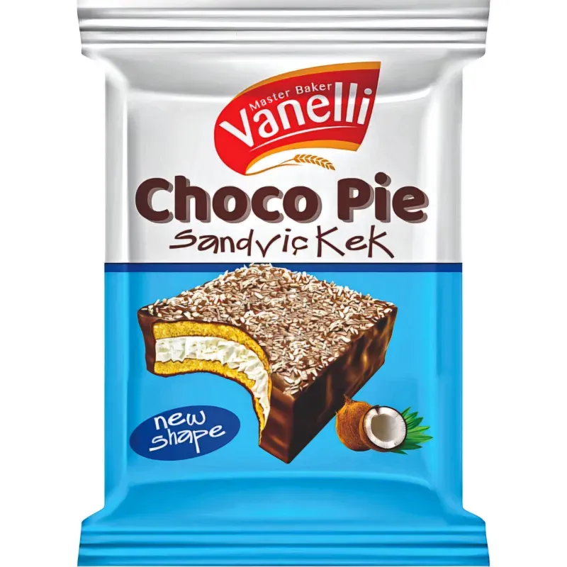 Choco Pie - 6 panquecillos rellenos con nata, chocolate y coco - 40 gramos