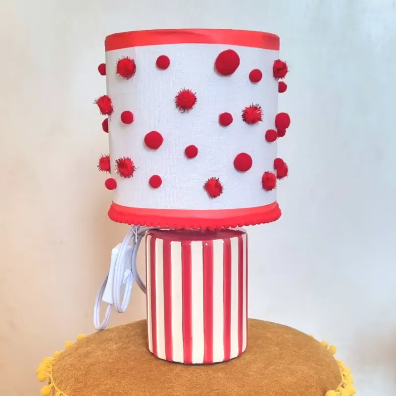 Lámpara Pom Pom Roja