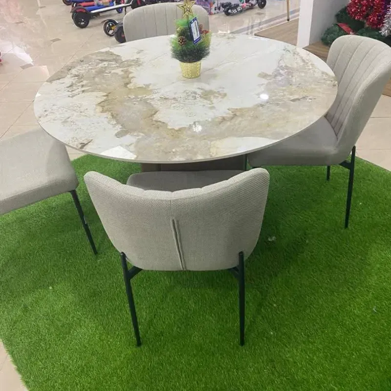 Juego de comedor con mesa redonda 4 plazas