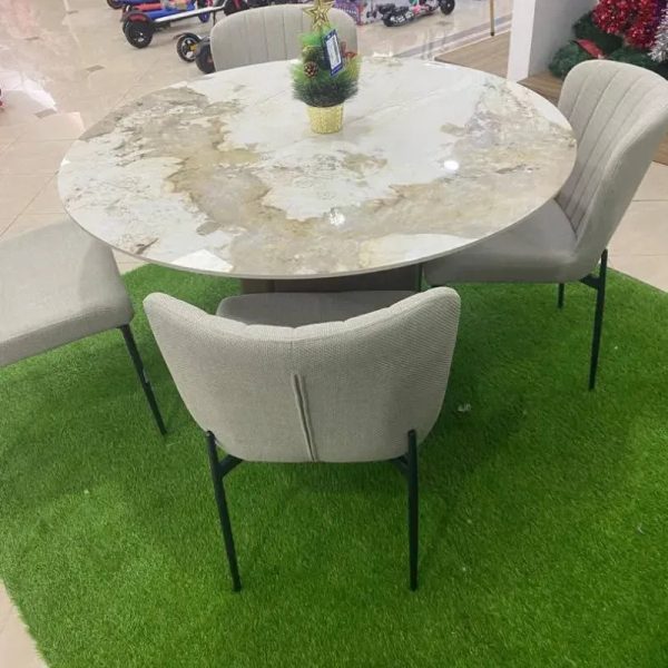 Juego de comedor con mesa redonda 4 plazas