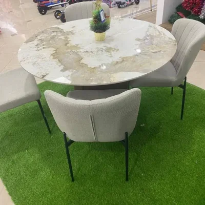 Juego de comedor con mesa redonda 4 plazas