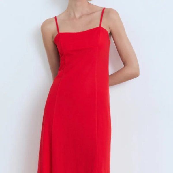 Vestido midi con lazo en la espalda