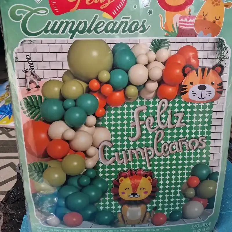 Set arco de globos "ZOOLÓGICO: LEÓN & TIGRE"