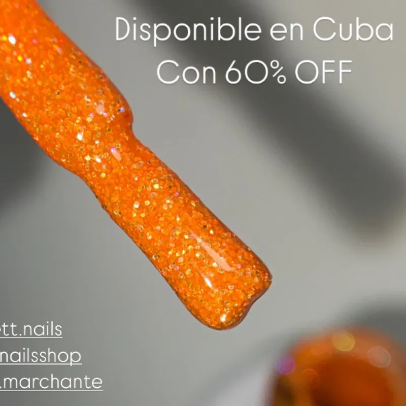 Esmalte de gel (glitter naranja)