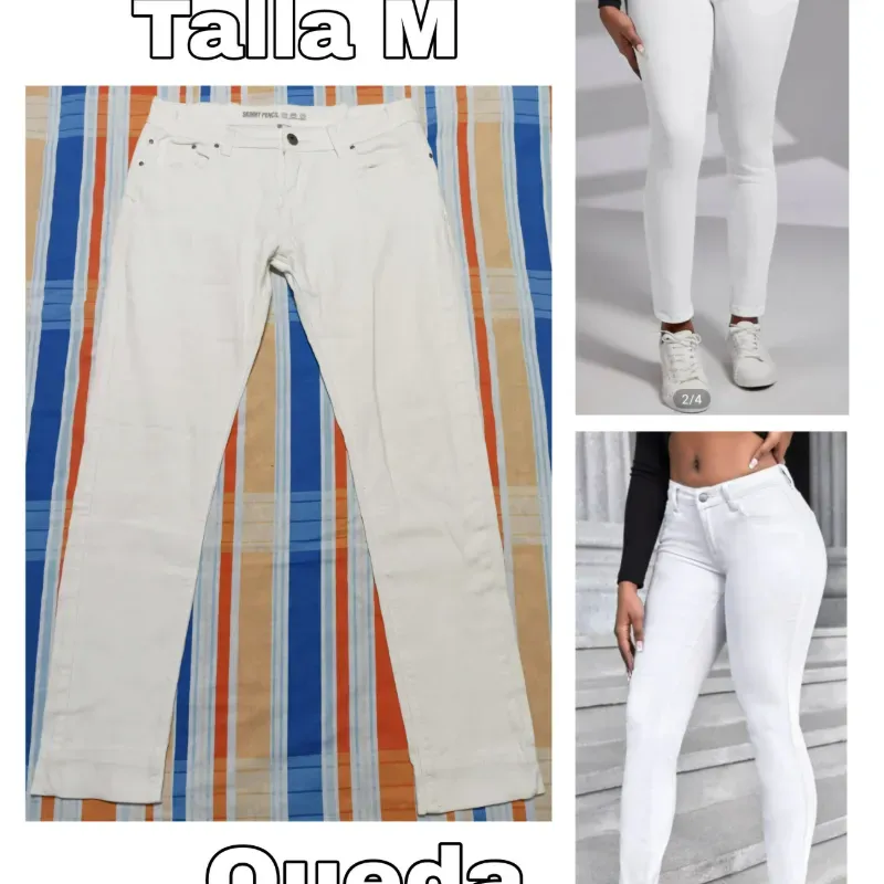 Pantalón Blanco ajustado skinny pencil.