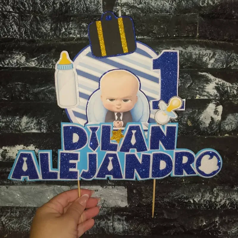 Topper grande personalizado nombre y edad en foami