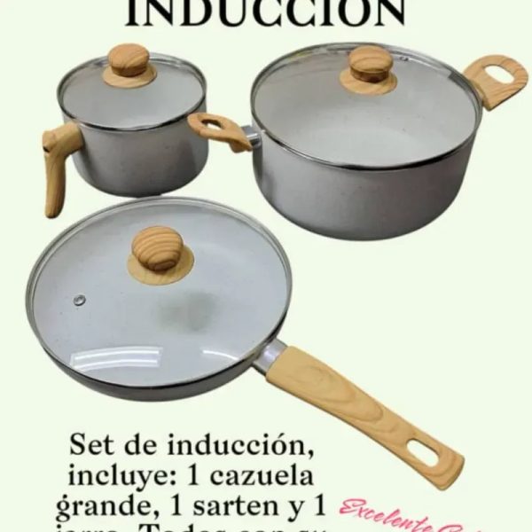 Juego de casuelas y sartén