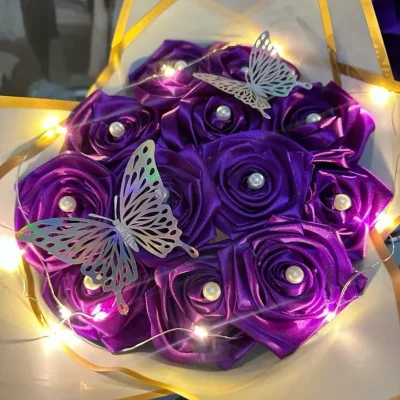 Ramo de 12 rosas+ luces led