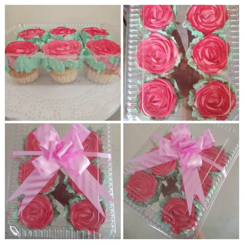 Regalo de rosas de cupcakes