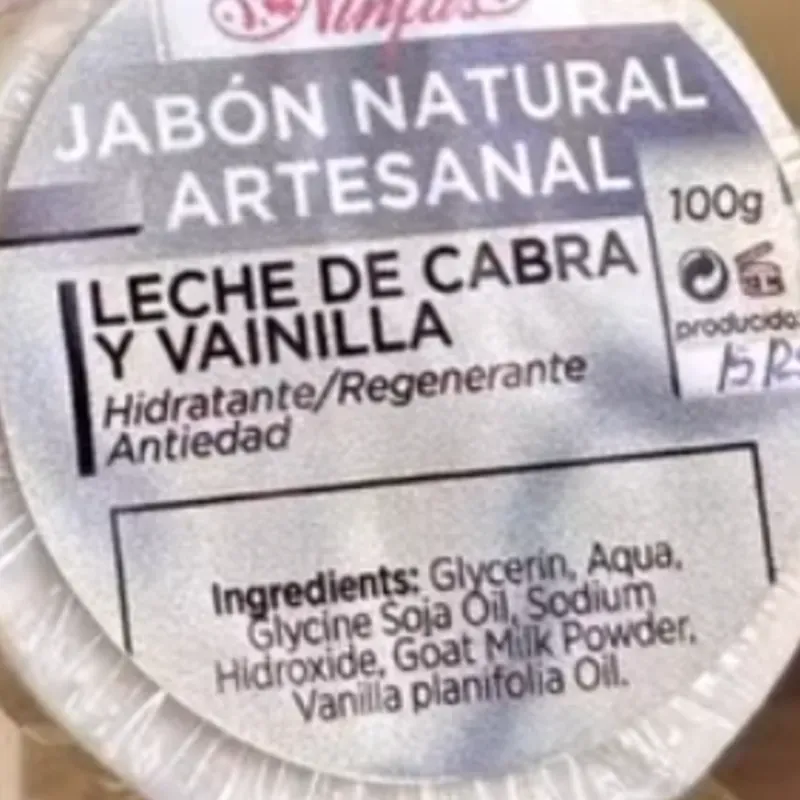 Jabón de Vainilla y Leche de Cabra (Ninfas)