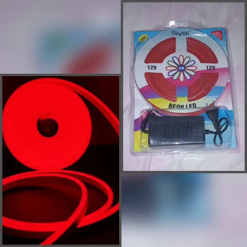 Luz neòn rojo con y sin transformador